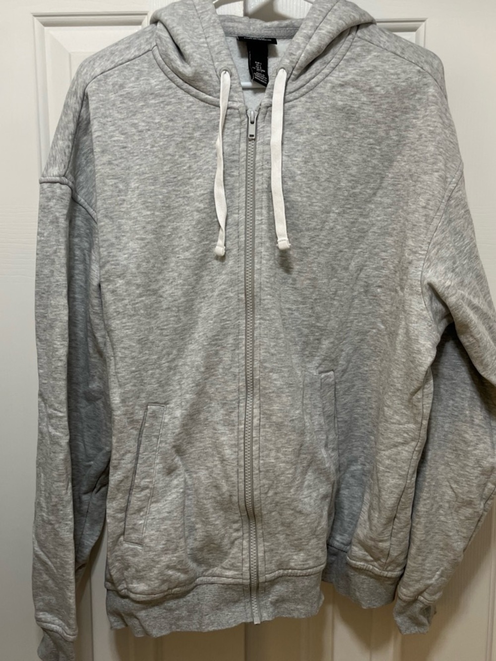 H&M Men's Light Gray Zip-Up Hooded Sweater